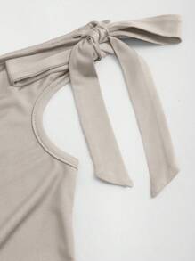 Sweetra Bộ 3 Áo thun nữ màu trơn thắt nút vai thường ngày - Nhiều màu - Xem 8