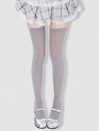 Goth 1 paire de chaussettes hautes sexy pour femmes, à haute élasticité, confortables, respirantes et agréables à la peau