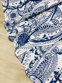 SHEIN VCAY Plus Size Floral Print A-Line Skirt