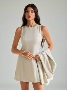 SHEIN Tall 女式两件套复古优雅连衣裙西装外套套装休闲装女式夏季服装两件套女式度假服装白色连衣裙女式白色连衣裙两件套女士白色上衣商务休闲女式婚礼宾客礼服女式复活节夏装女式春季服装女式套装女式两件套复活节连衣裙女式生日服装女式春假服装女式优雅连衣裙女式办公室服装 - 杏色 - 查看 3