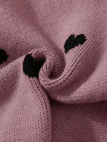 LMoss  2pcs/Set Young Girl Round Neck Heart Print Loose Casual Pullover And Flared Pants Sweater Set Girls Sweater Sets Girls Comfy Set Kids Two Piece Set Girl Fall Sets Winter Young Girls Sets Girls Co Ord Set Girl Clothes Sets Fall Sweaters Girls Heart Sweater Set Girls Two Piece Sweater Set Toddler Girl Sweater Sets Kids Heart Sweater Outfit Girls Knit Set - Pink - View 7