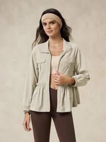 OutZeal 轻便防水立领风衣户外夹克徒步露营 - 綠色 - 查看 11