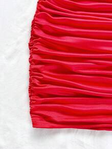 Soleia Đầm ôm sát vai hở vai dệt kim màu đỏ ngày lễ cho nữ, thiết kế hở lưng khoét sâu, thích hợp cho kỳ nghỉ, hẹn hò, trà chiều, mùa cưới, bãi biển, khu nghỉ dưỡng, phong cách Boho, lễ hội âm nhạc - Đỏ - Xem 6