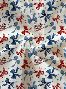 Soleia 2 件套女士蝴蝶印花抹胸上衣和短裤时尚套装，夏季 - 藍白色 - 查看 5