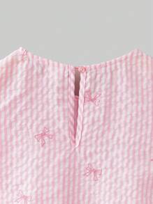 Maija Kids Maija Kids Camiseta de tirantes para niña preadolescente con cuello redondo y decoración floral 3D - Rosa - Ver 7