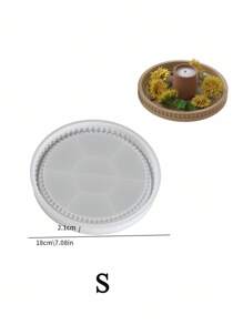 托盘模具硅胶模具适用于珠宝碗、盆、石膏、混凝土、DIY工艺品 - 树脂艺术混合形状模具套件、圆形泡泡珠托盘储物盒、环氧树脂模具、DIY香薰石膏板、硅胶模具 - 白色 - 查看 5