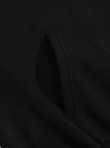 INAWLY 女士休闲宽松豹纹星形图案长袖黑色连帽卫衣，适合毕业季、返校季、教师节等场合，秋季返校套头衫。 - 黑色 - 查看 5