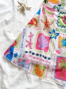 Soleia 女士碎花浪漫细肩带 A 字迷你连衣裙，适合派对、约会、情人节、复活节、狂欢节、海滩巡游、下午茶、时尚夏装 - 彩色 - 查看 3