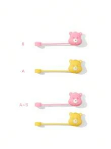 SHEIN X Care Bears 1个/2个防尘可重复使用吸管帽，适用于直径8-10毫米的吸管，用于饮用