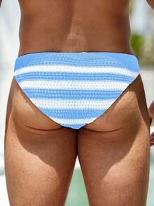 Manfinity Swimmode Costume da bagno a pantaloncino da uomo a righe color block, adatto per vacanze estive in spiaggia