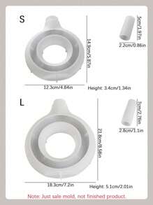 Bộ 2 Khuôn Silicon Bình Tròn DIY Đơn Giản Bình Hoa Châu Âu Khuôn Thạch Cao Trang Trí Nhà Đồ Trang Trí Khuôn Nhựa Epoxy Khuôn Đúc Thủ Công Sản Xuất - trắng - Xem 5