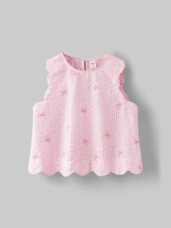 Ontre Tween Girl Round Neck 3D Floral Decor Camisole