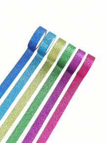 12 Rolos/Caixa, Fita Washi de Papel Colorida e de Cor de Doce, Design Criativo Tiras de Papel Decorativo DIY, Uma Variedade de Cores que Podem Ser Combinadas Arbitrariamente, Usada para Scrapbooking, Revistas, Decoração de Diário, Decoração Única para Embrulho de Presente