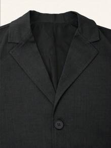 SHEIN 1 件青少年男孩学院风西装外套，英国校服组合