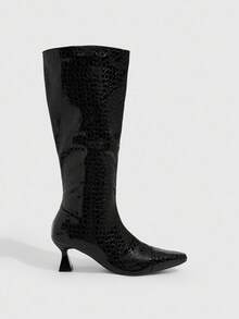 Daringsoles Women's Classic Black Knee-High Boots - Black - View 4