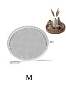 托盘模具硅胶模具适用于珠宝碗、盆、石膏、混凝土、DIY工艺品 - 树脂艺术混合形状模具套件、圆形泡泡珠托盘储物盒、环氧树脂模具、DIY香薰石膏板、硅胶模具 - 白色 - 查看 6