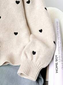 SHEIN Tween Girl Loose Casual Minimalist Comfortable Round Neck Long Sleeve Bowknot Polka Dot Cardigan, Back To School Season,In Fall/Winter