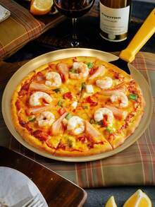 1/2pcs Stainless Steel Gold Dessert Coffee Tray, Western Food Plate, Pizza Plate, Dining Plate - Suitable For Food, Coffee, Breakfast, Tea. Gold Food Tray & Decorative Tray For Birthday, Pride Month Party, Thanksgiving, Halloween, Easter, Christmas Party Supplies (Gold) - Gold - View 3