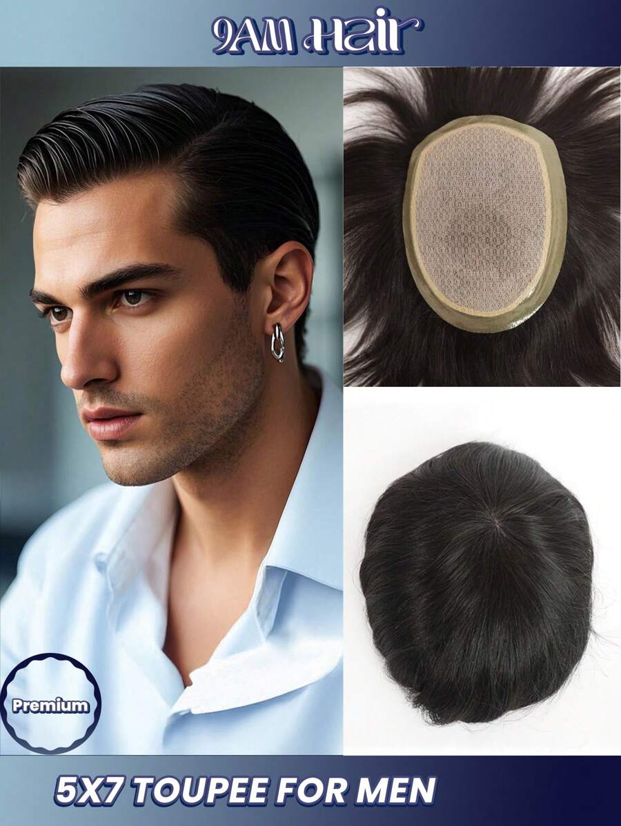 TrueHD 蕾丝和聚氨酯假发男士真人发法国蕾丝男士假发价格实惠男士假发系统假发