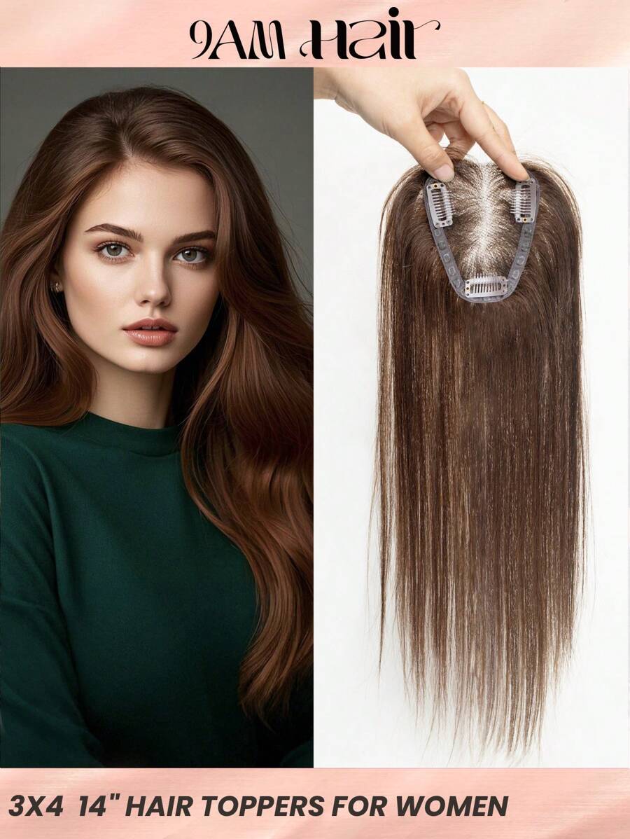 Hair Topper Human Hair Transparent Lace Base 3*4inch Women Toupee Invisible Free Part Hair Toppers Hair Extension - S4 - View 1