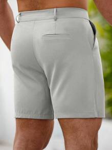 Manfinity Mode Manfinity Men Solid Slant Pocket Shorts - Light Grey - View 2