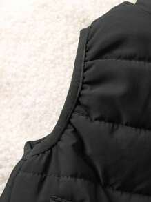 SHEIN Playful Pals 1 件男婴夹克，纯色，柔软舒适，可爱休闲风格，适合秋冬季户外玩耍、度假、日常和旅行