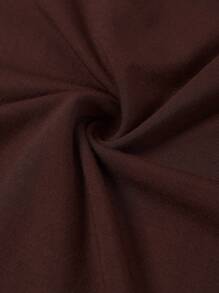 Ellevyn 装饰纽扣修身优雅长袖连衣裙 - 摩卡棕 - 查看 5