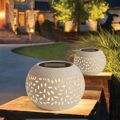 Solar Powered Desk Lamp - Solar Powered LED Light, White Metal Tabletop Decor, Suitable For Desk, Patio, Garden, Pathway, Yard, Outdoor Garden Lighting For Pathway, Yard, Patio