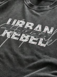 AXEPEAK 男士休闲宽松圆领短袖T恤，夏季日常穿着 - 黑色 - 查看 3