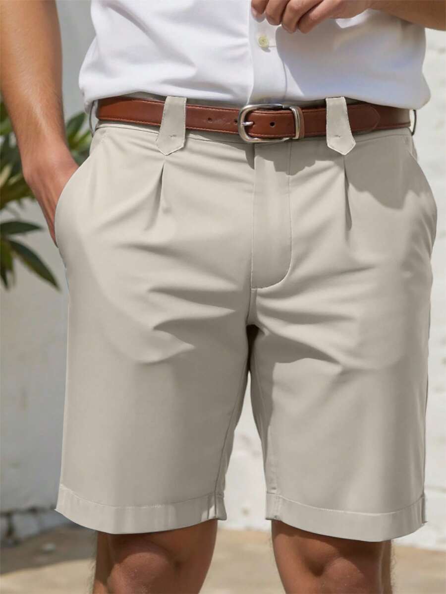 Manfinity Homme Manfinity Men Solid Slant Pocket Shorts Casual - Apricot - View 1