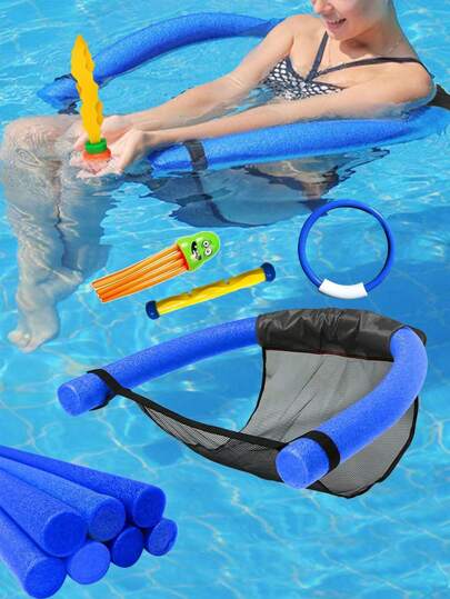 1 pieza Silla de malla cómoda para piscina - Relájese y flote con estilo con este equipo para piscina, cama flotante anillada para piscina, apropiado como regalo de vacaciones de verano o Navidad