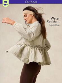 OutZeal 轻便防水立领风衣户外夹克徒步露营 - 綠色 - 查看 1