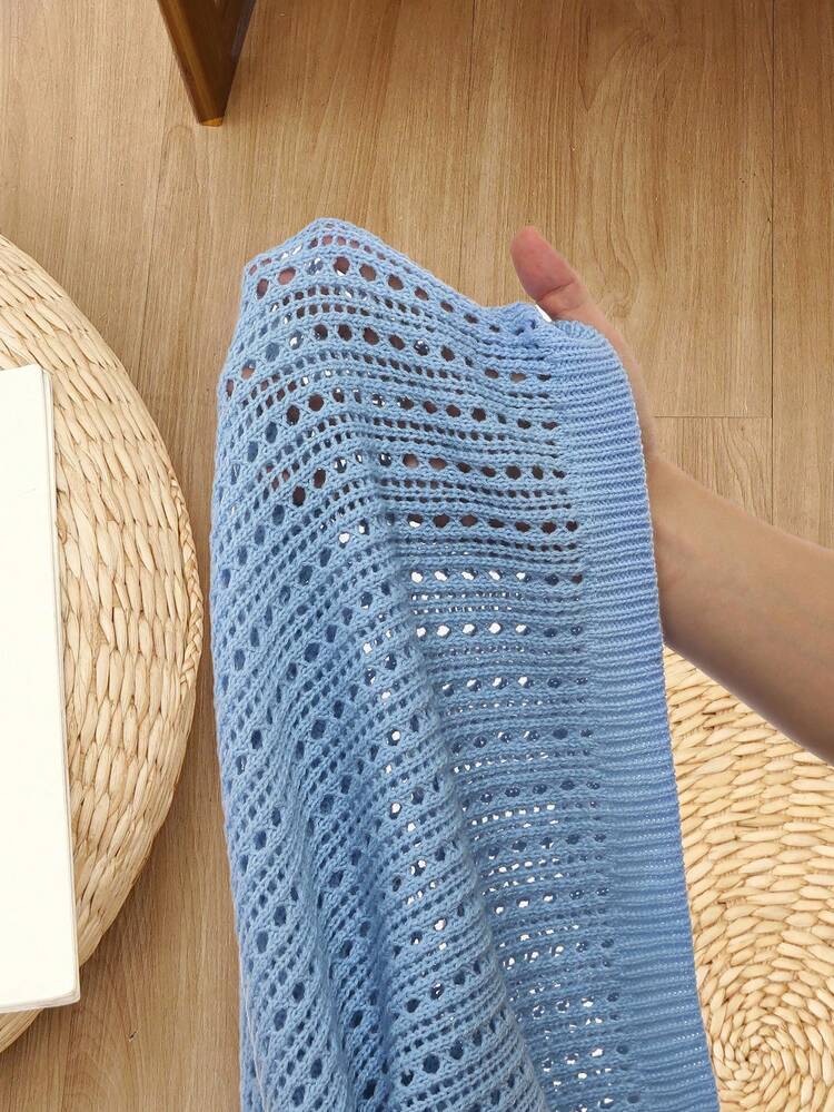 Women Plain Keyhole Neck Long Sleeve Casual Hollow Out Sweater Autumn Winter Clothes For Women