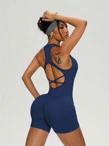 Easithlete 3 pares de mujeres Body de punto sin costuras con espalda de cruce, de alta elasticidad