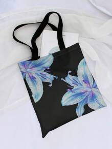 ROMWE Kawaii Large Floral Design Reversible Shoulder Tote Bag, Versatile Casual And Commuting Holiday Companion - Multicolor - View 3