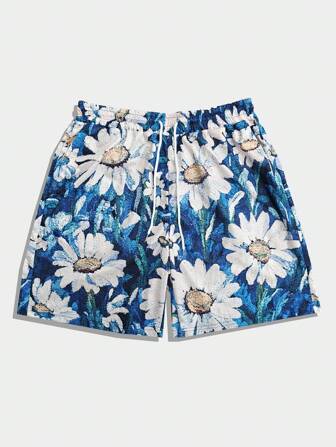 Prep Aprikose CD113-01 Anti-Stich bestickte Blumen bedruckte Lässig Shorts