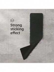 10/20/40/60pcs Self Adhesive Hook And Loop Strips, Sticky Back Tape Fastener, Heavy Duty Mounting Strips For Home Or Office Use - Instead Of Holes And Screws - Black - View 7