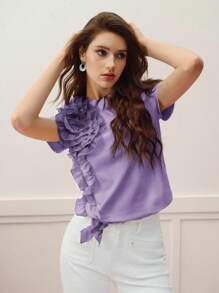 MOTF PREMIUM APPLIQUES SHORT SLEEVE T-SHIRT - Purple - View 3