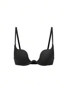 SHAPORA Women's Black Plain Casual Backless Push Up Bra With Slight Stretch Fabric - Black - View 4