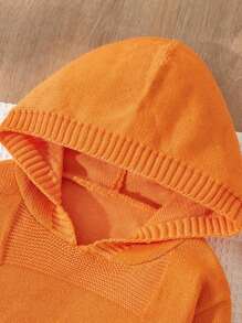 Blossori Young Boys French Elegant Hooded Front Pocket Long Sleeve Sweater Autumn Winter Clothes For Girl - Orange - View 3