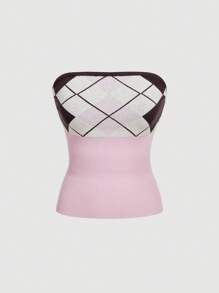 SHEIN MOD Women's Colorful Diamond Pattern Knit Camisole Top, Fall Clothes,Cruise Women Outfits,Back To School - Multicolor - View 1