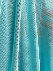 Soleia New Vacation Western Beach Wedding Guest Attire, Graduation Brunch, St. Patrick's Day, Spring Break, Easter, Music Festival, Elegant Bohemian Tropical Strapless Sleeveless Blue Mesh Ruffle Hem Two Pieces Set Aqua Blue Dress Baby Blue Formal Dress Cruise Dinner Dress Goddess Dress Birthday Dinner Dress - Blue - View 3