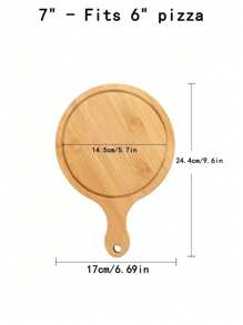 1pc 6-13 Inch Bamboo Wood Pizza Peel Paddle, Circular Baking Tray, Food Serving Platter For Pizza, Bread, Steak, Fruit, Cheese, Pizza/Fruit Cutting Board, Pancake Tray, Baking Kitchen Utensil, Back To School Supplies