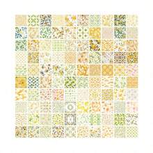 100pcs Mysterious Flower Vine Garden Hand Account Material Book Material Paper Non-Stick 100 Sheets Non-Repeated Creative Vintage Floral Decoration Stickers Non-Stick Hand Account Material Paper Tearable Writing Paper Material Paper