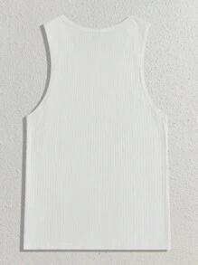 Manfinity VCAY paquete de 2 camisetas sin mangas de punto casual de unicolor, para hombres, para amigos