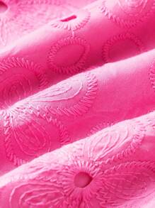 Ontre 女童蝴蝶结装饰镂空后背无袖连衣裙