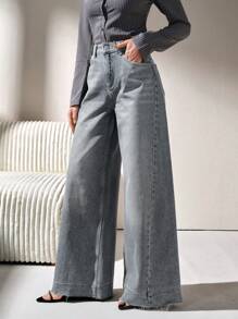 CLARA VERO PANTALÓN ANCHO DE TIRO ALTO ESTILO CASUAL JAN