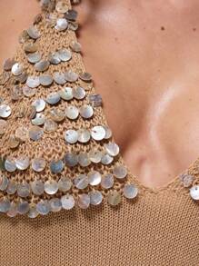 MUSERA Women Sweater Dresses Summer Vacation Holiday  Winter Everyday Casual  Chic - Camel - View 6