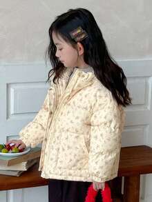 DAZY Girls Padded Coat, Fall - Beige - View 2