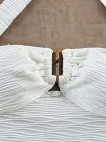 Soleia 女士度假露背吊带上衣和短裤套装，海滩、西部、节日、夏季服装，波西米亚风格 - 白色 - 查看 5